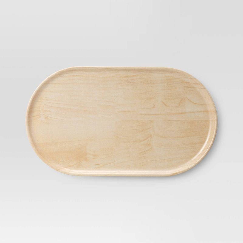 slide 3 of 3, 3pk Bamboo Melamine Trays with Wood Decal Natural Wood - Room Essentials™, 3 ct