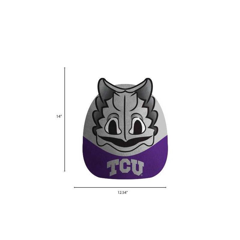 slide 2 of 3, NCAA TCU Horned Frogs Plushie Mascot Pillow: Sports Novelty Throw Pillow, 1 ct