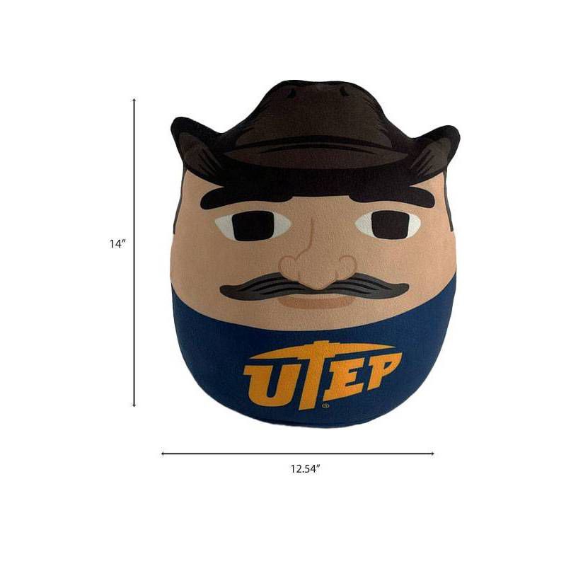 slide 2 of 2, NCAA UTEP Miners Mascot Pillow: Sports Team Logo Novelty Plush Pillow, Indoor Decor, 1 ct