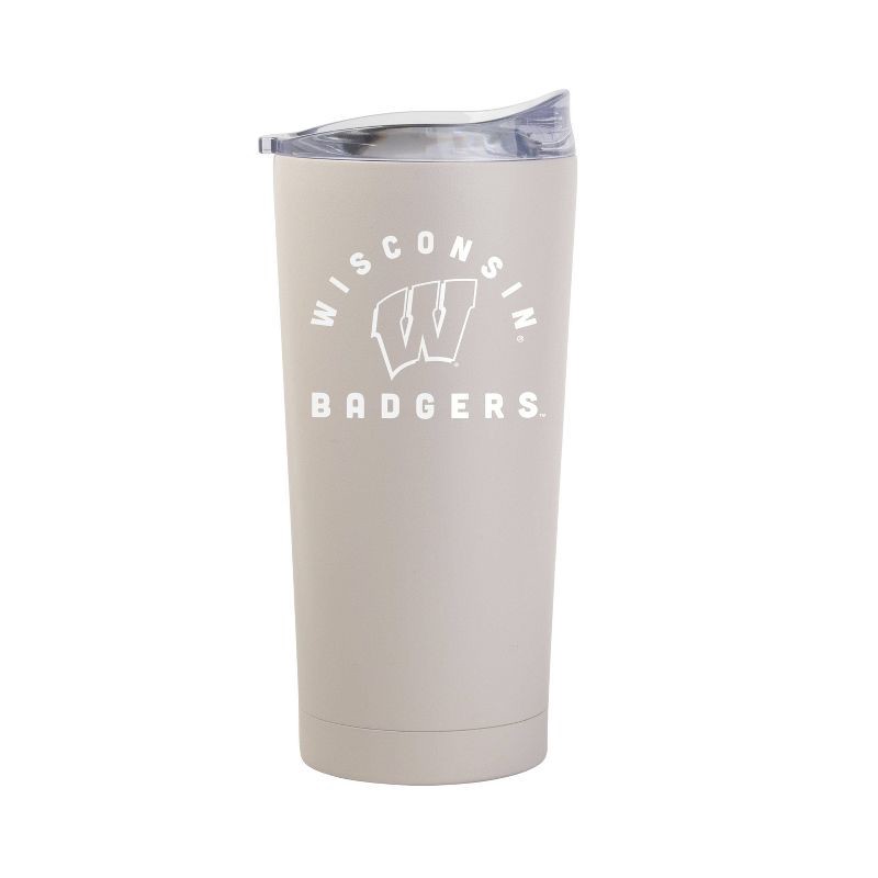 slide 2 of 2, NCAA Wisconsin Badgers Sand Powder Coat Tumbler - 20oz: Stainless Steel, Insulated, Slider Lid, 20 oz