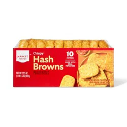 Frozen Crispy Hash Brown Potato Patties - 22.5oz/10ct - Market Pantry™