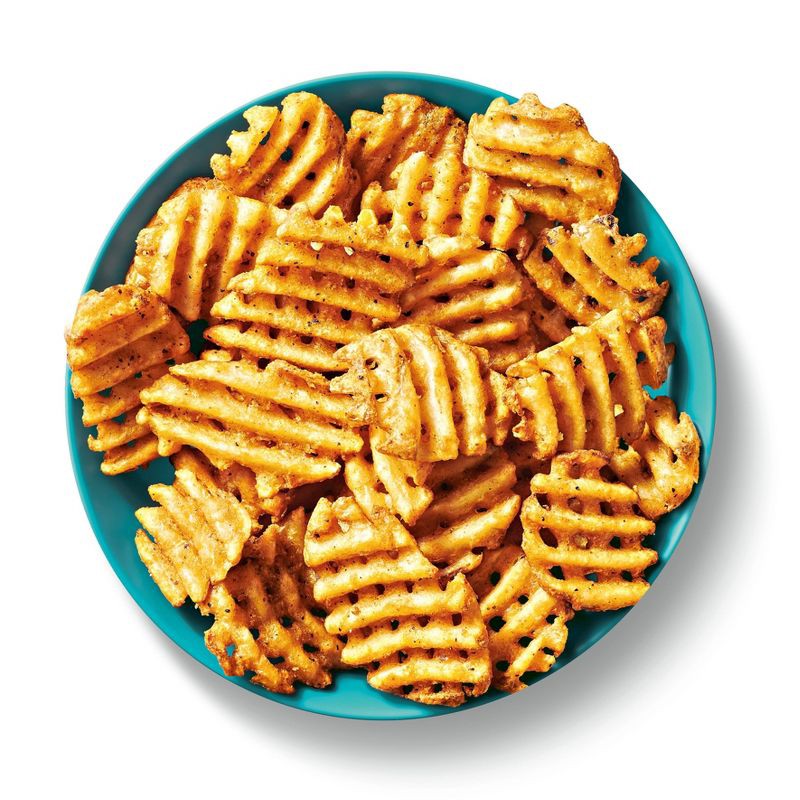 slide 3 of 3, Frozen Crispy Seasoned Waffle-Cut French Fries - 24oz - Market Pantry™, 24 oz