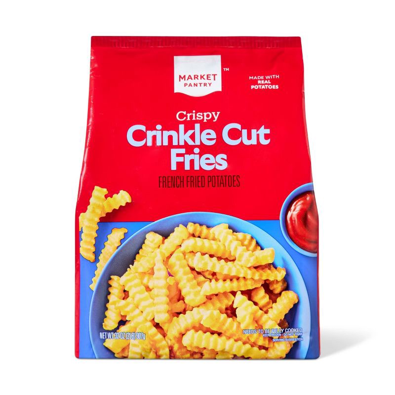 slide 1 of 3, Frozen Crispy Crinkle Cut French Fries - 32oz - Market Pantry™, 32 oz