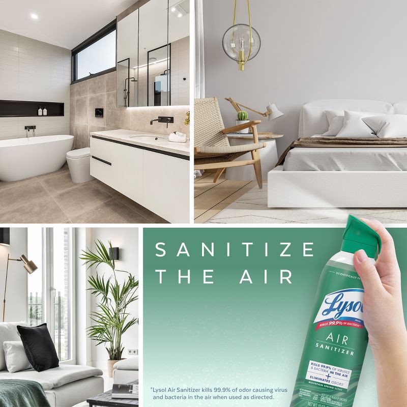 slide 5 of 6, Lysol Mountain Spring Air Sanitizer Spray - 10oz, 10 oz