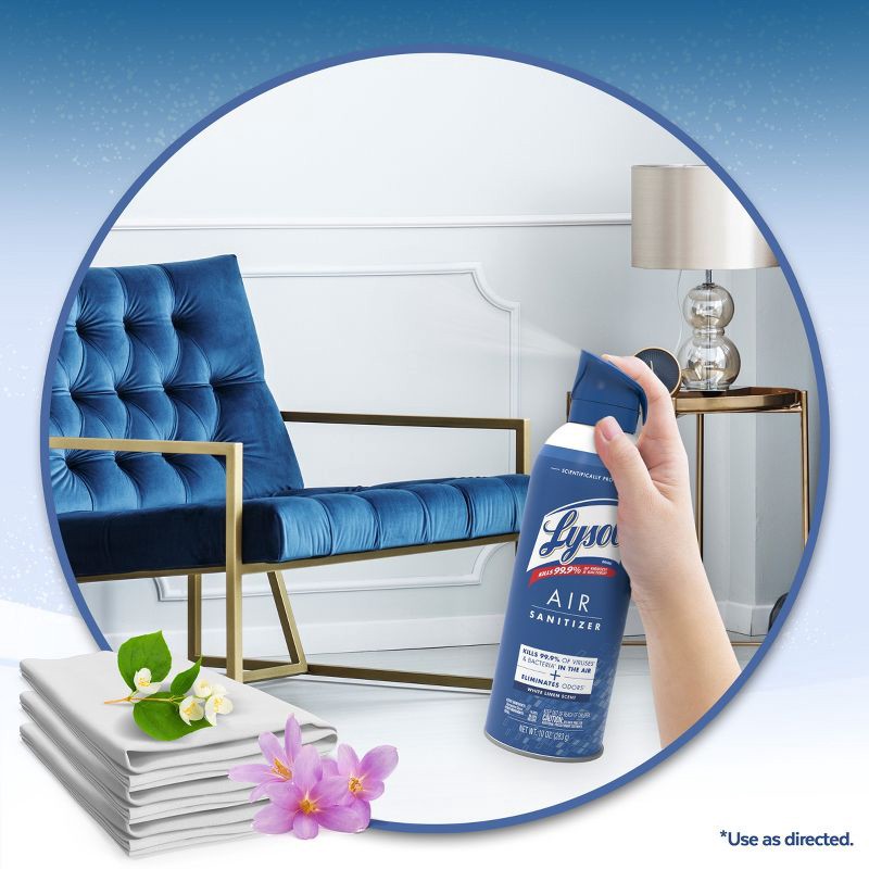 slide 5 of 7, Lysol Air Sanitizer Spray - White Linen - 10oz/2ct, 2 ct; 10 oz