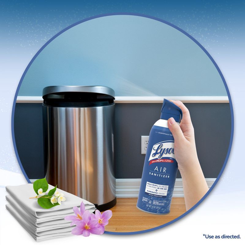 slide 6 of 7, Lysol Air Sanitizer Spray - White Linen - 10oz/2ct, 2 ct; 10 oz