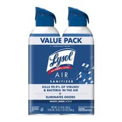 Lysol Air Sanitizer Spray - White Linen - 10oz/2ct