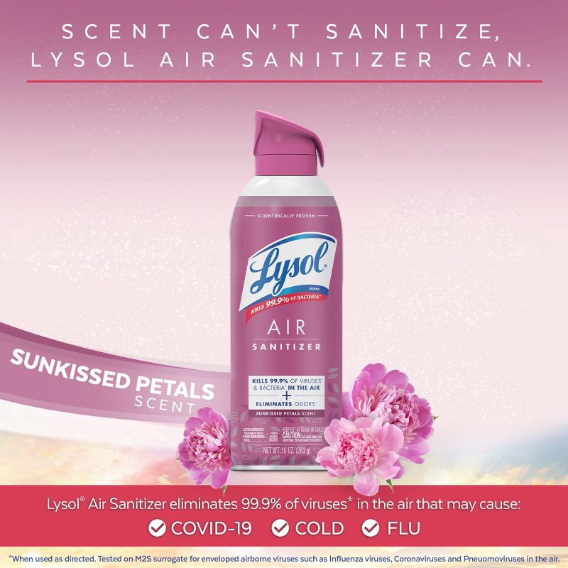 slide 2 of 2, Lysol Sunkissed Petals Air Sanitizer Spray - 10oz, 10 oz