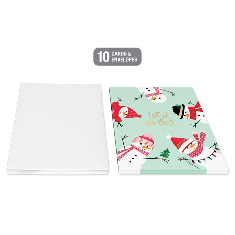slide 3 of 5, American Greetings 10ct Christmas Cards Boxed with Envelopes 'Let it Snow', 10 ct