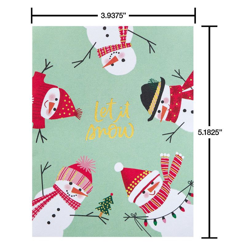 slide 5 of 5, American Greetings 10ct Snowmen on Mint Blank Notes, 10 ct