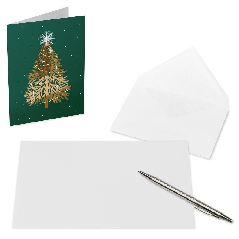 slide 3 of 5, American Greetings 10ct Blank Christmas and Thank You Cards Boxed with Envelopes Thank You and Christmas Tree, 10 ct