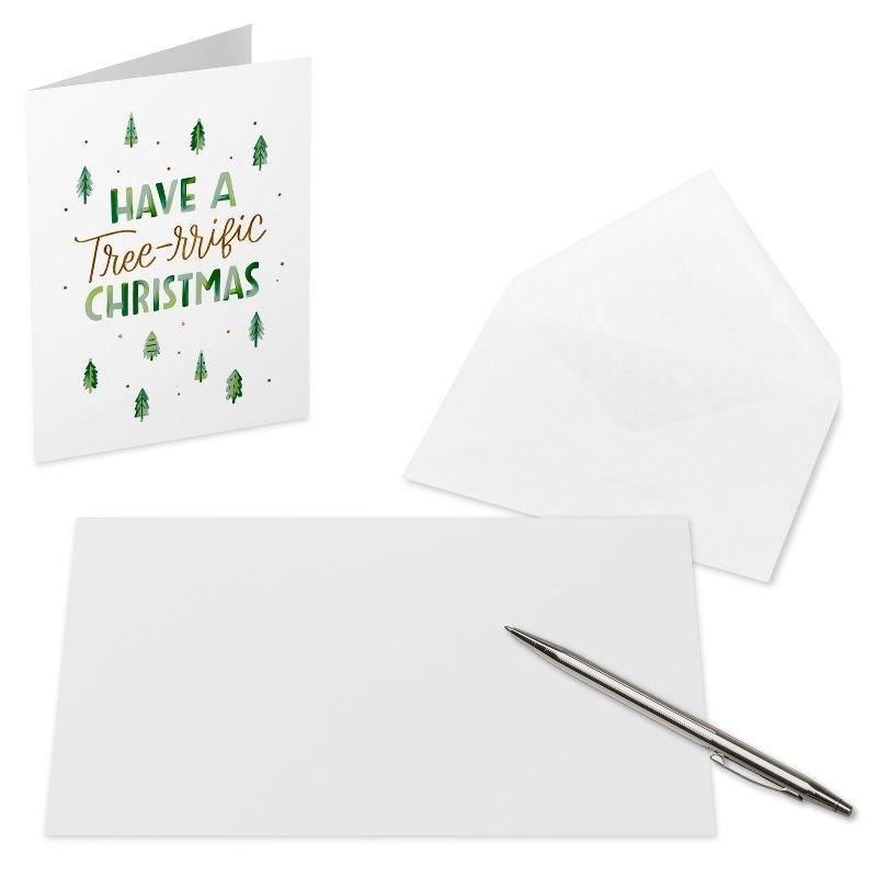 slide 2 of 5, American Greetings 10ct Blank Design Christmas Cards Boxed with Envelopes Christmas Mug and Tree-rific Christmas, 10 ct