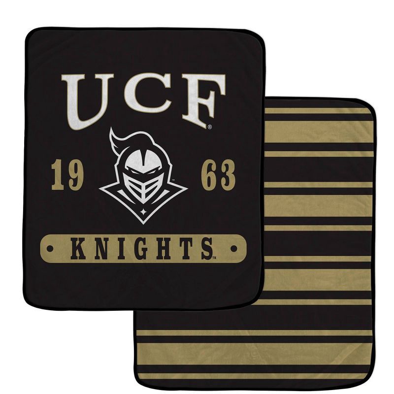 slide 1 of 3, NCAA UCF Knights Varsity Plaque Double Sided Royal Plush Blanket: Sports Team Logo, 1 ct