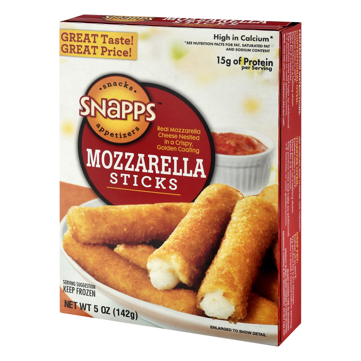 slide 9 of 9, Snapps Mozzarella Sticks 5 oz, 5 oz