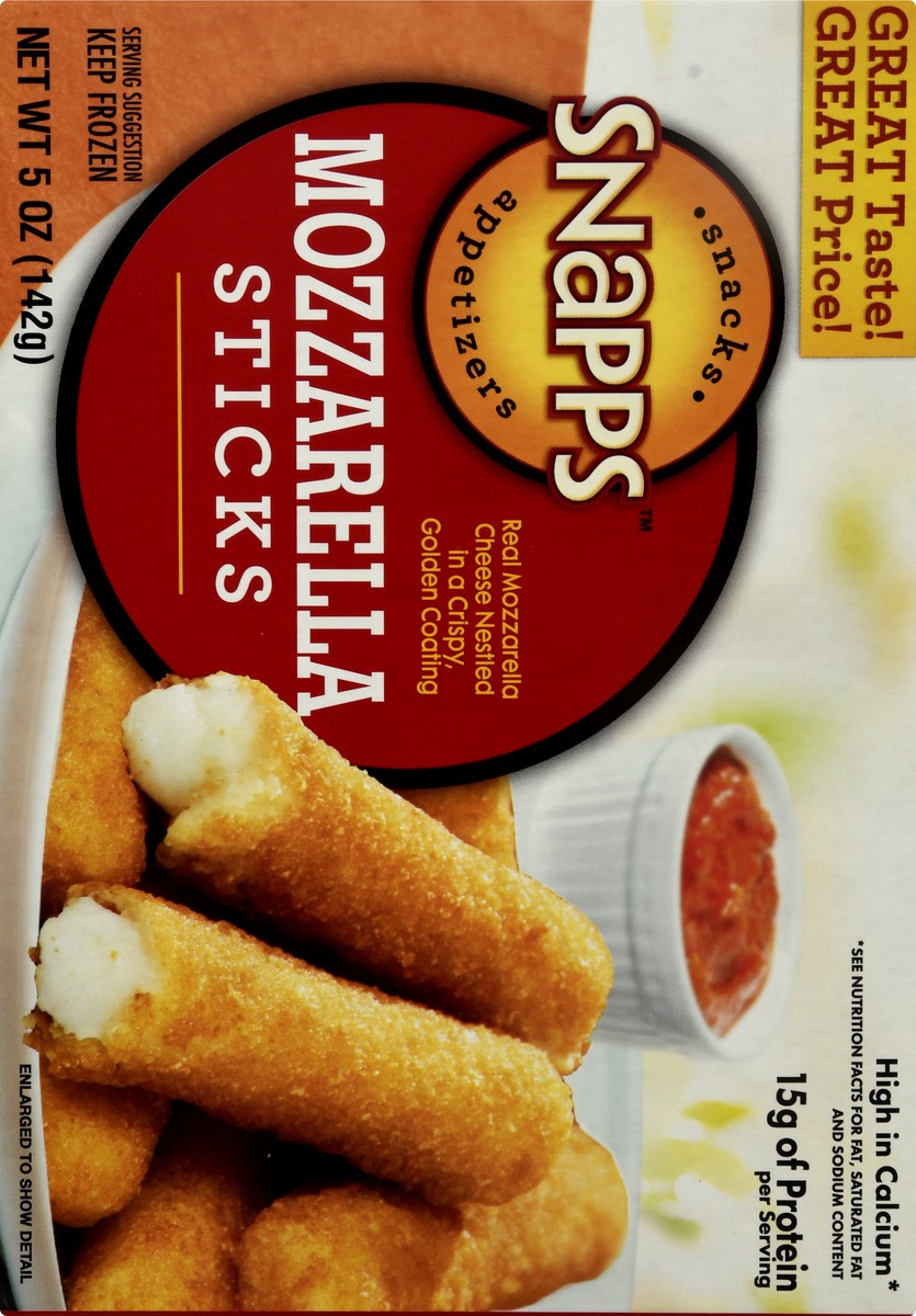 slide 2 of 9, Snapps Mozzarella Sticks 5 oz, 5 oz