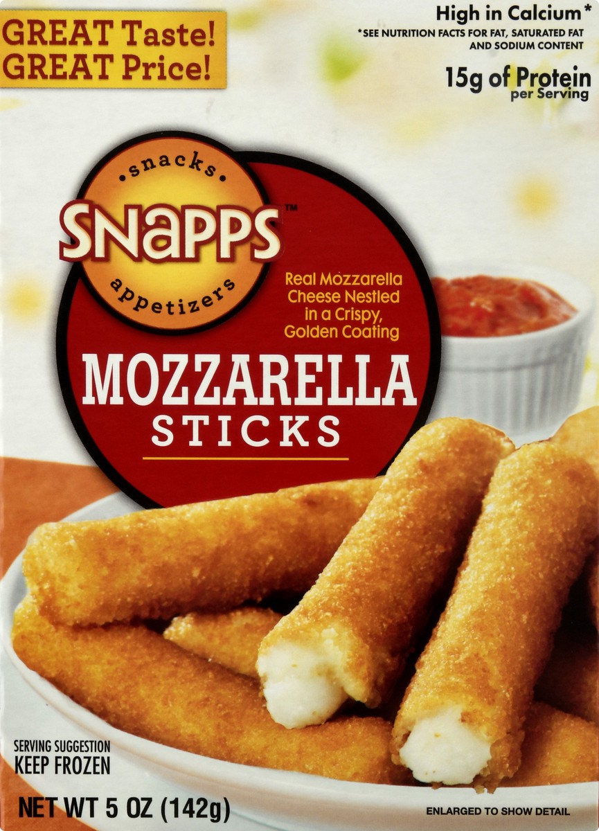 slide 7 of 9, Snapps Mozzarella Sticks 5 oz, 5 oz