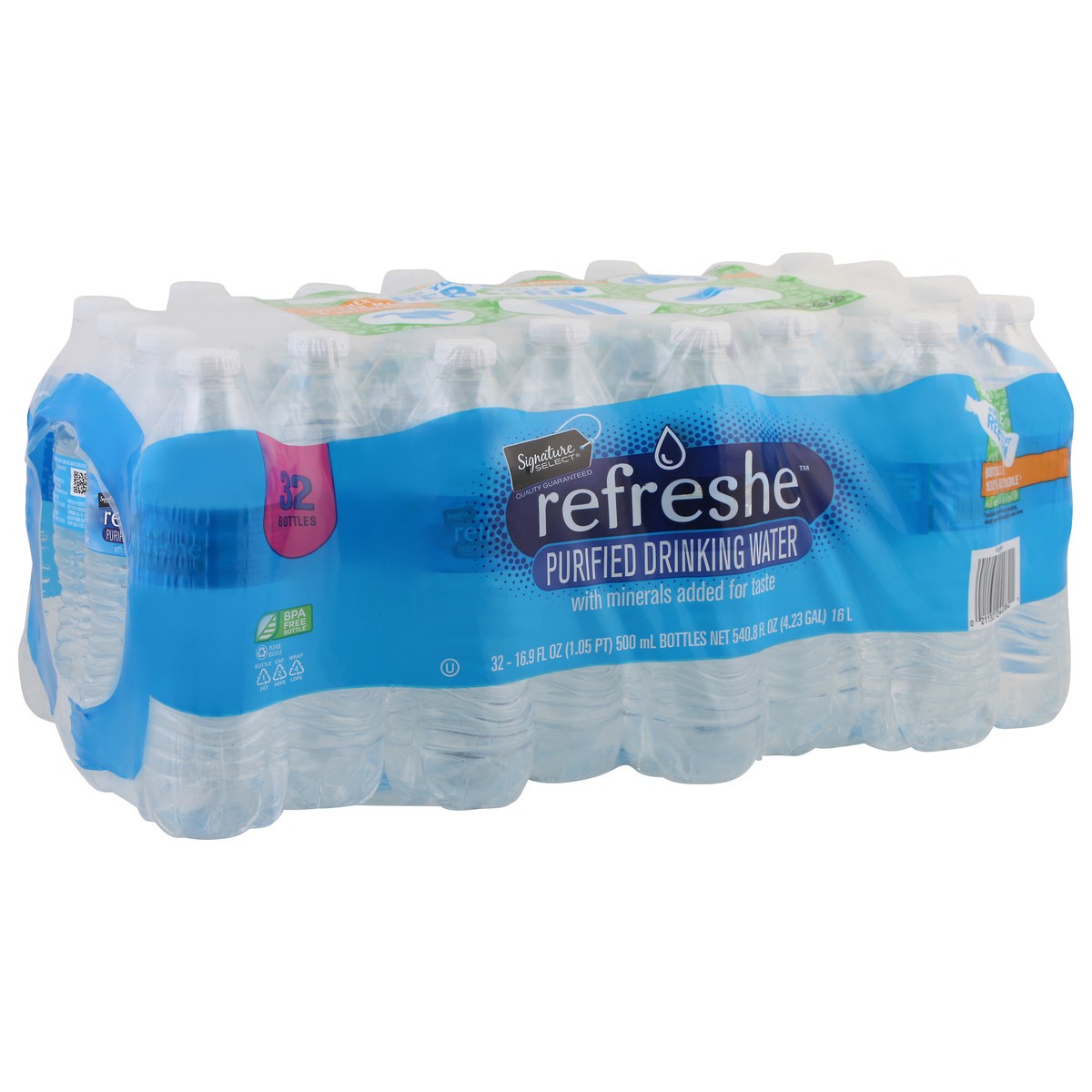 slide 2 of 9, Refreshe Signature Select Drinking Water Purified - 32-16.9 Fl. Oz., 32 ct
