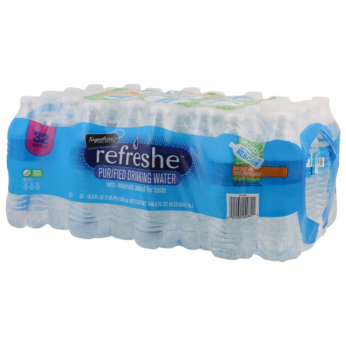 slide 3 of 9, Refreshe Signature Select Drinking Water Purified - 32-16.9 Fl. Oz., 32 ct