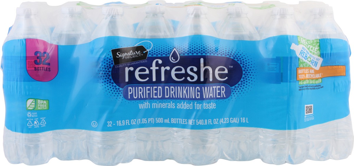 slide 5 of 9, Refreshe Signature Select Drinking Water Purified - 32-16.9 Fl. Oz., 32 ct