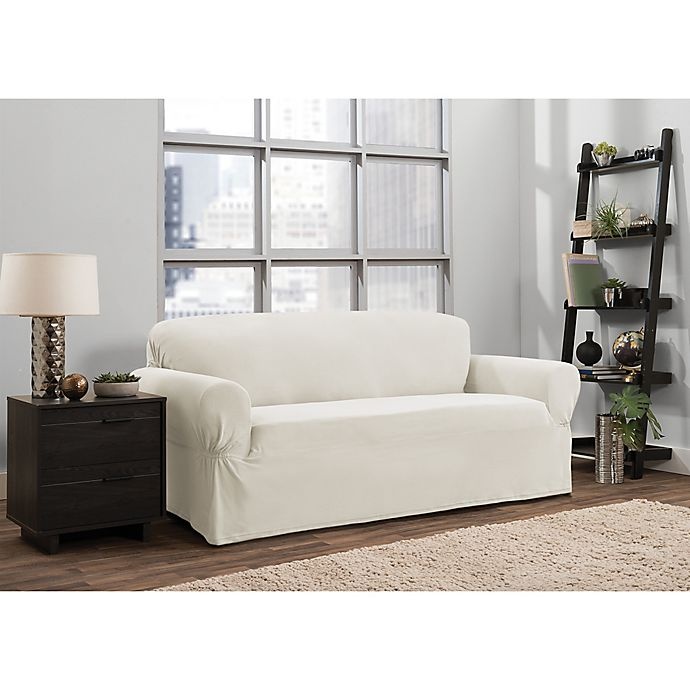 slide 1 of 6, Smart Fit Portland Stretch Sofa Slipcover - Ivory, 1 ct