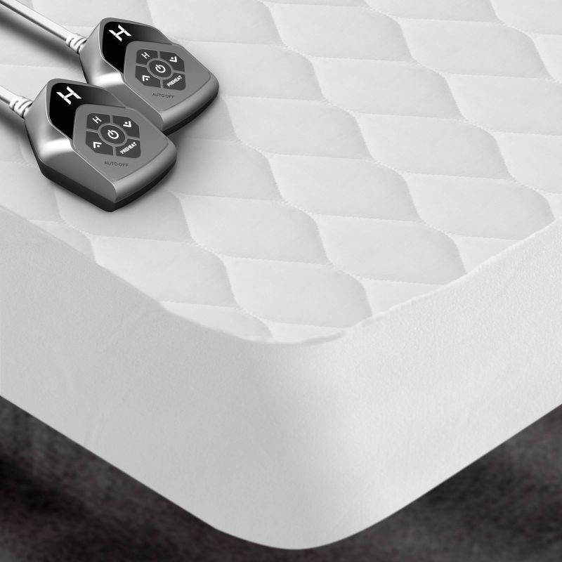 slide 1 of 4, Biddeford Blankets Biddeford Queen Electric Heated Quilted Mattress Pad: 10 Heat Settings, Cotton Blend, Fits 16" Depth, 1 ct