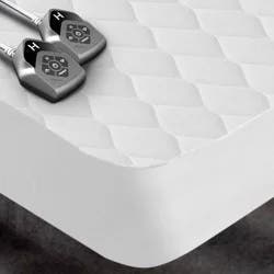 Biddeford Blankets Biddeford Queen Electric Heated Quilted Mattress Pad: 10 Heat Settings, Cotton Blend, Fits 16" Depth