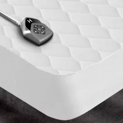 Biddeford Blankets Biddeford Full Electric Heated Quilted Mattress Pad: 10 Heat Settings, Cotton-Poly Blend, Fits 16" Depth