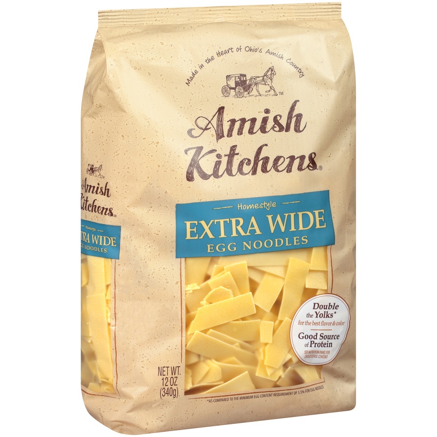 slide 2 of 8, Amish Kitchens Extra Wide Noodles, 12 oz