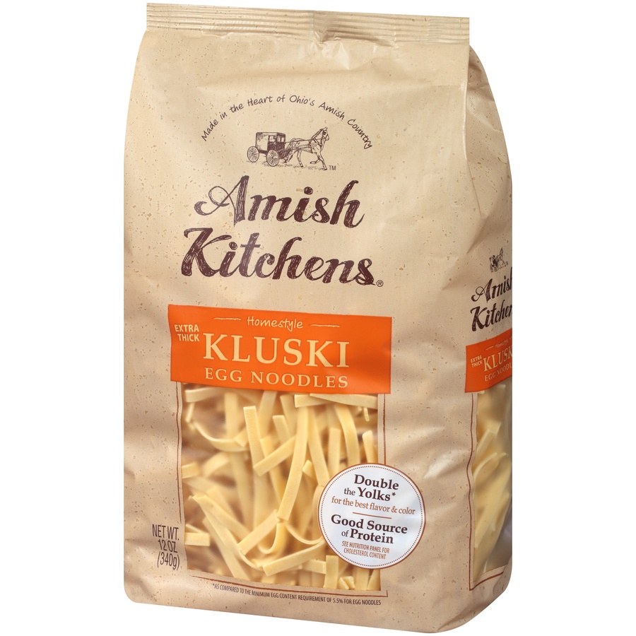 slide 3 of 8, Amish Kitchens Egg Noodles Extra Thick Homestyle Kluski Bag - 12 Oz, 12 oz