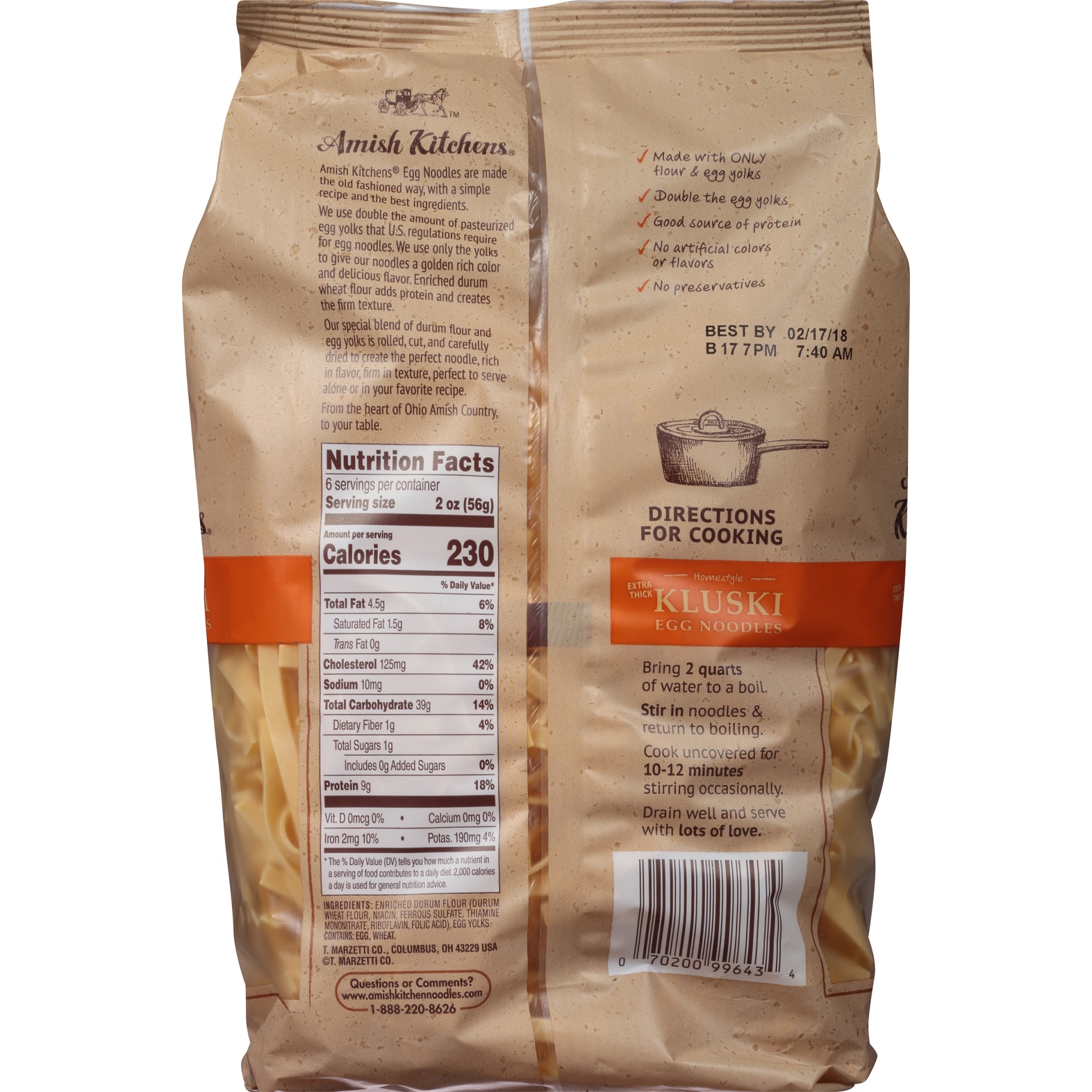 slide 4 of 8, Amish Kitchens Egg Noodles Extra Thick Homestyle Kluski Bag - 12 Oz, 12 oz