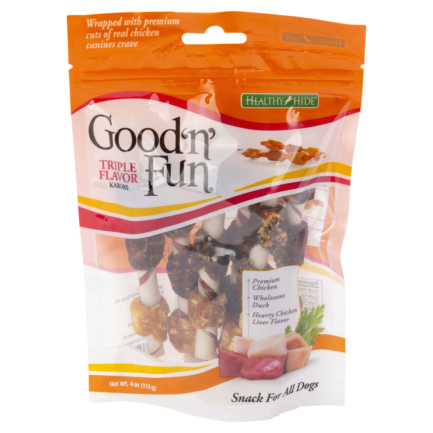 slide 1 of 2, Good 'n' Fun Kabobs Triple Flavor Snack for All Dogs 4.0 oz, 4 oz