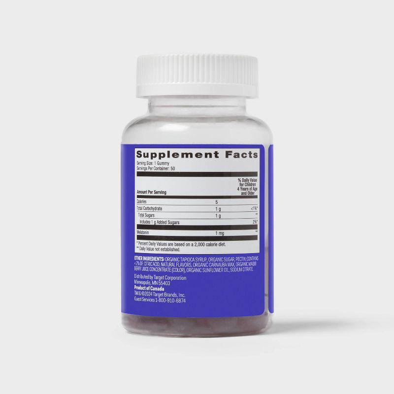 slide 3 of 5, Kids' Melatonin Gummies - 1mg - 50ct - up&up™, 1mg, 50 ct