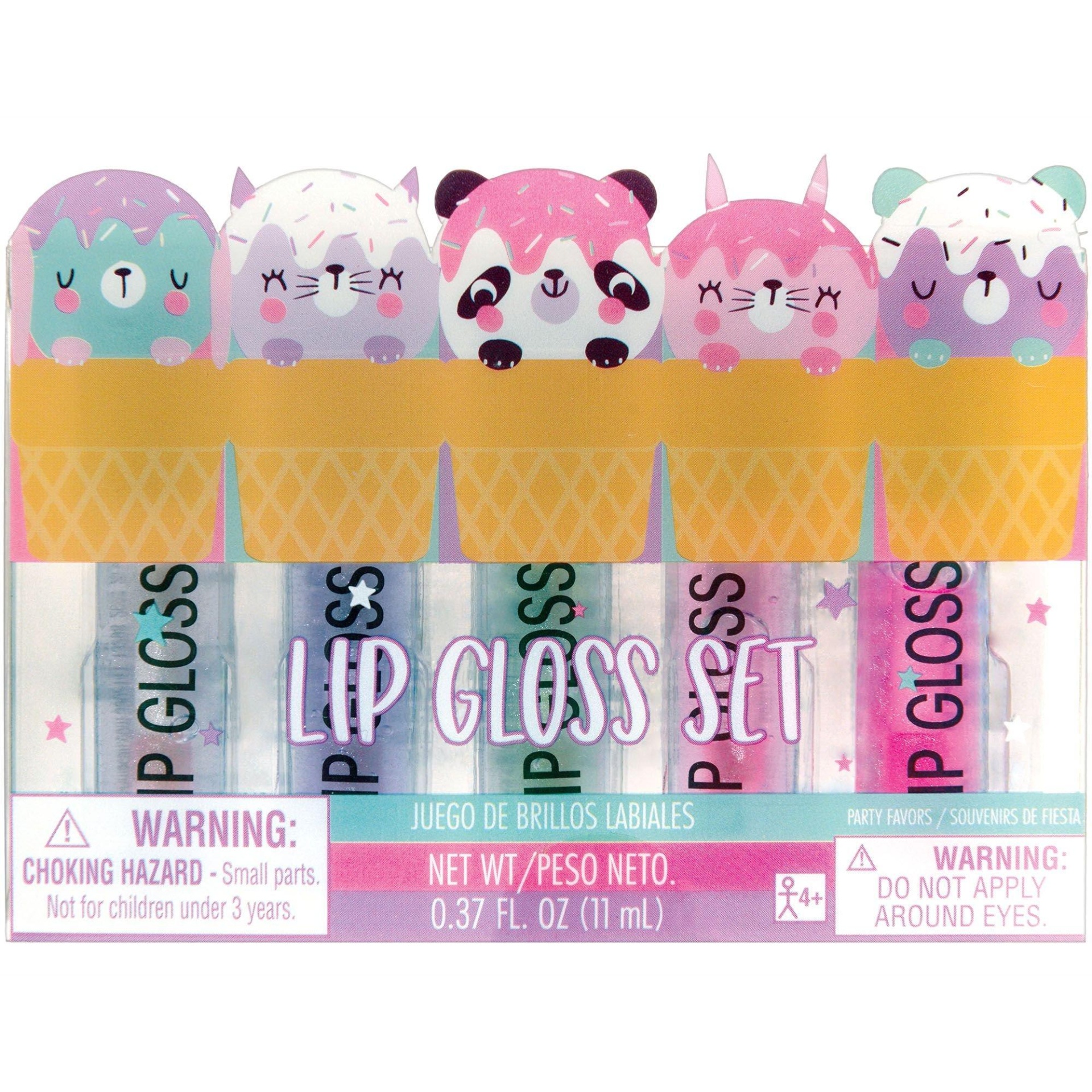 slide 1 of 1, Party City Multicolor Sweet Animal Glitter Lip Glosses, 5 ct