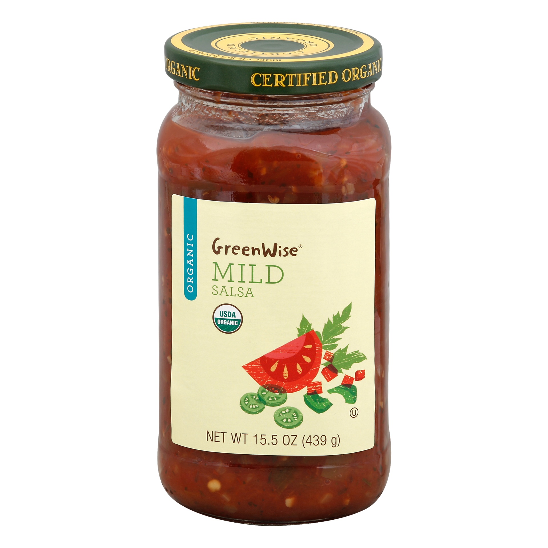 slide 1 of 1, GreenWise Organic Mild Salsa, 15.5 oz