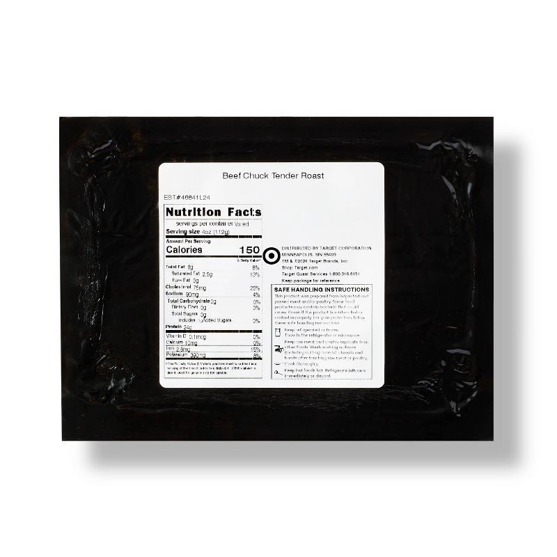 slide 2 of 3, Fresh Angus Beef Chuck Tender Roast - price per lb - Good & Gather™, per lb