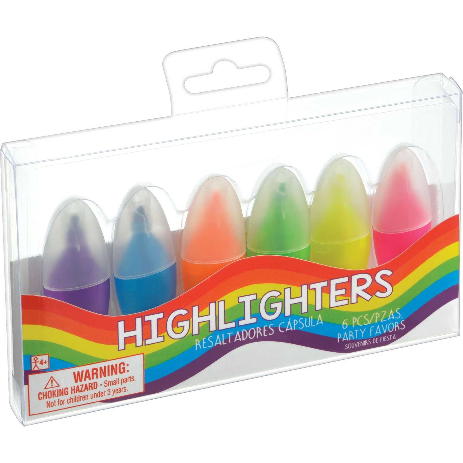 slide 1 of 1, Party City Mini Rainbow Highlighters, 6 ct