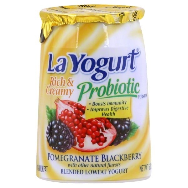 slide 1 of 1, La Yogurt Probiotic Blackberry Pomegranate Yogurt, 6 oz