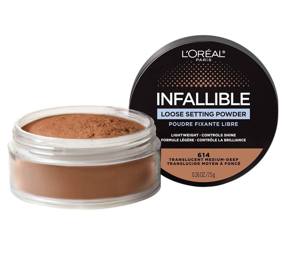 slide 5 of 5, L'Oréal Infallible Tinted Loose Setting Powder - Translucent Light-Medium, 0.28 oz