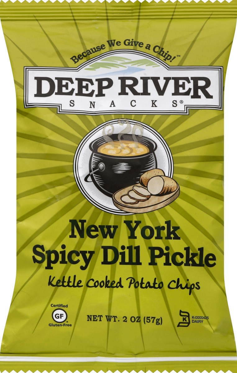 slide 4 of 6, Deep River Snacks Kettle Cooked Potato Chips New York Spicy Dill Pickle, 2 oz