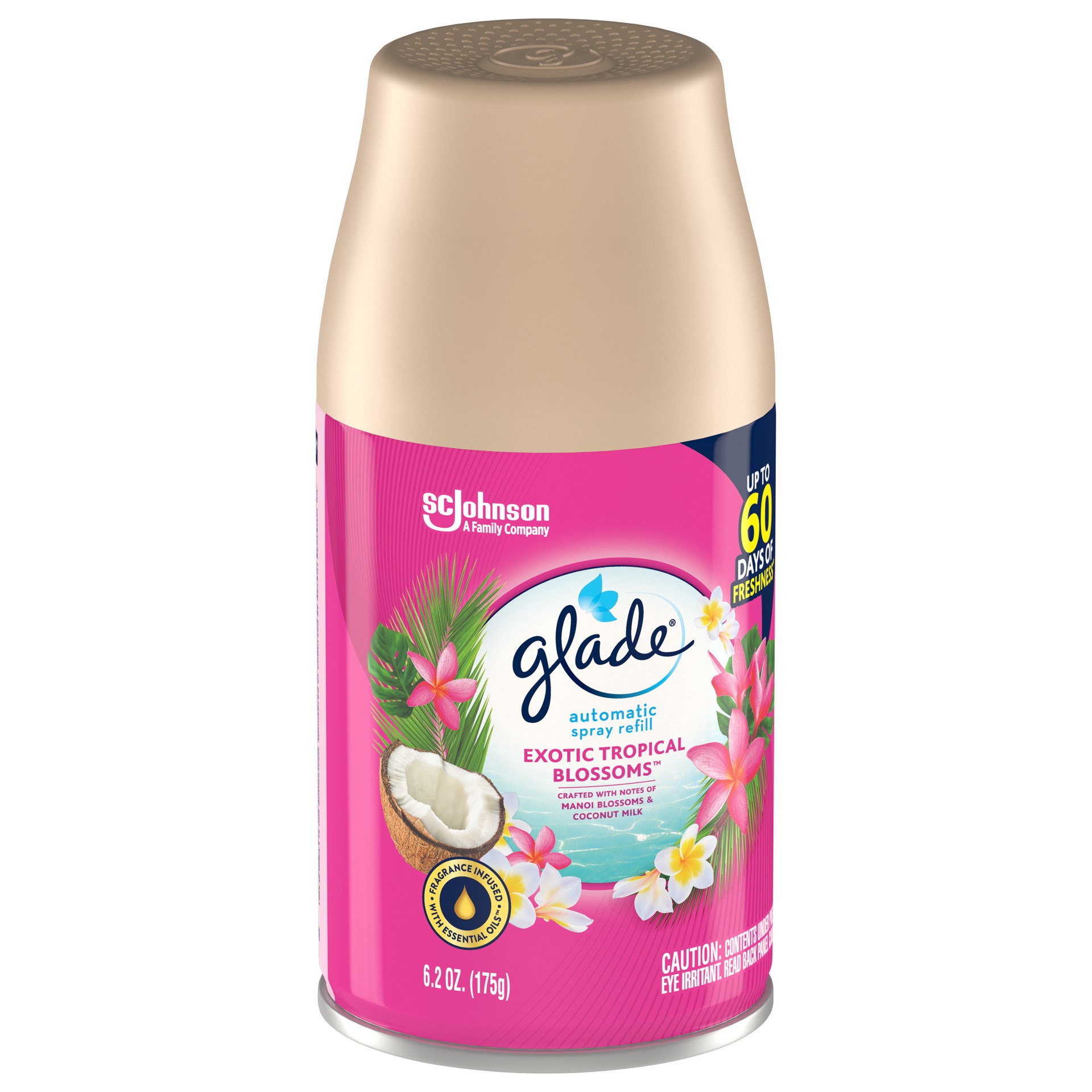 slide 2 of 5, Glade Automatic Spray Refill, Air Freshener, Exotic Tropical Blossoms, 6.2 oz, 6.2 oz