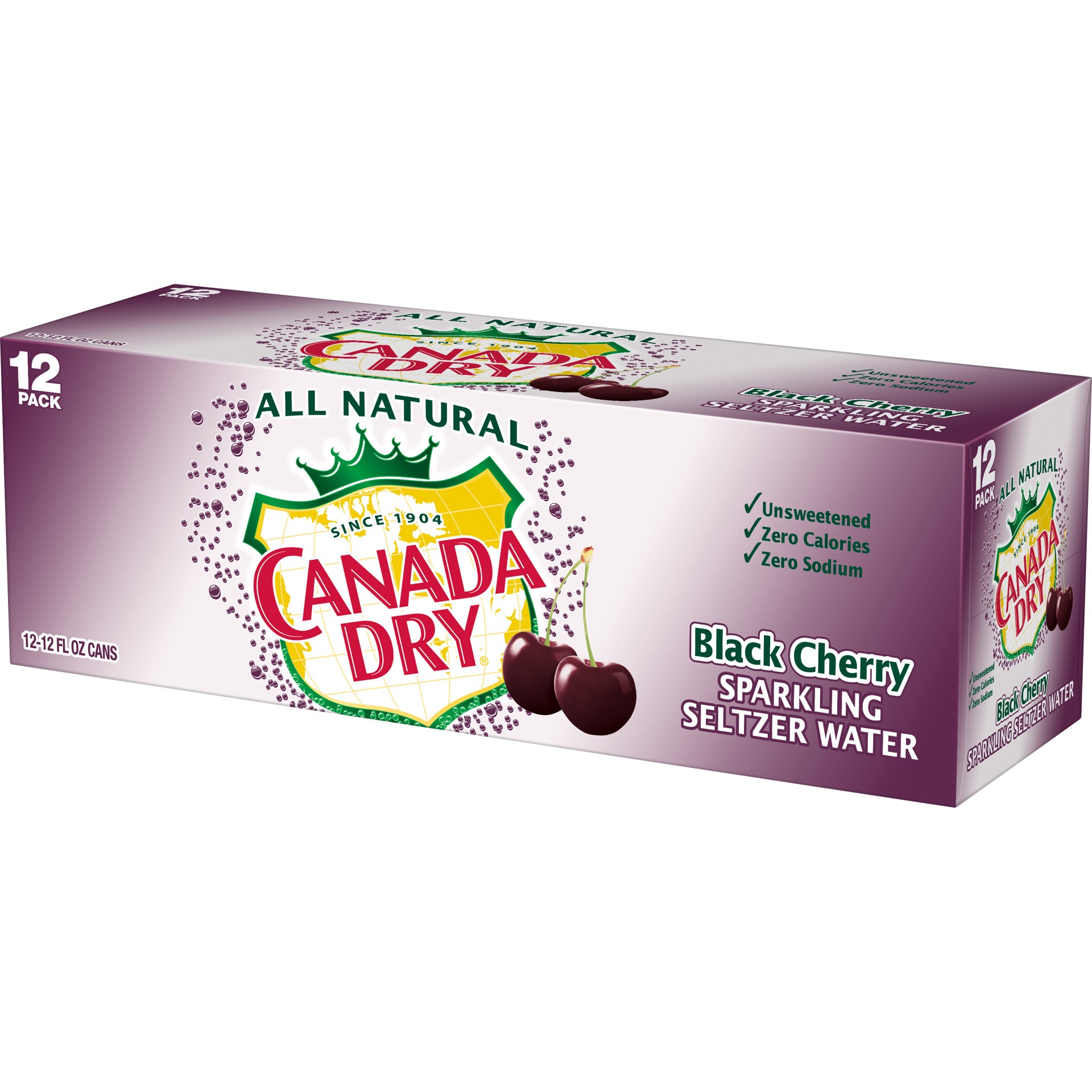 slide 2 of 3, Canada Dry Black Cherry Sparkling Seltzer Water- 12 ct, 12 ct; 12 fl oz