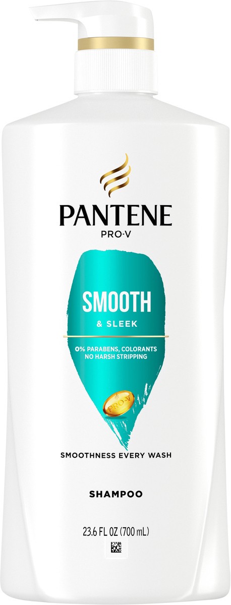 slide 1 of 7, PANTENE PRO-V Smooth & Sleek Shampoo, 23.6 oz, 23.60 fl oz