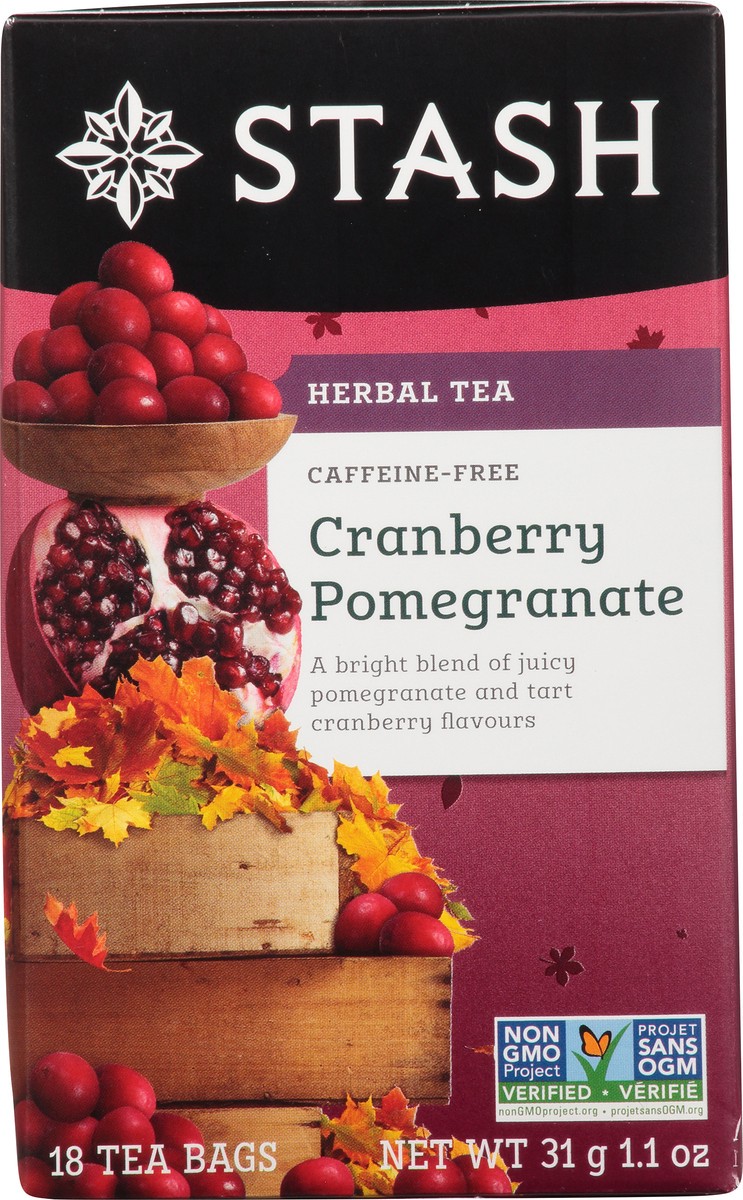 slide 7 of 9, Stash Herbal Tea, Cranberry Pomegranate, Caffeine Free, 18 ct