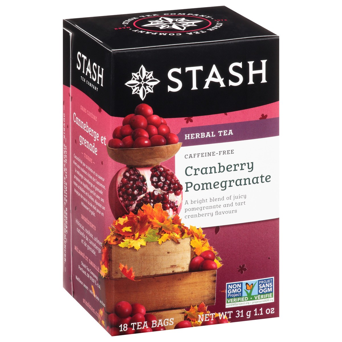 slide 9 of 9, Stash Herbal Tea, Cranberry Pomegranate, Caffeine Free, 18 ct