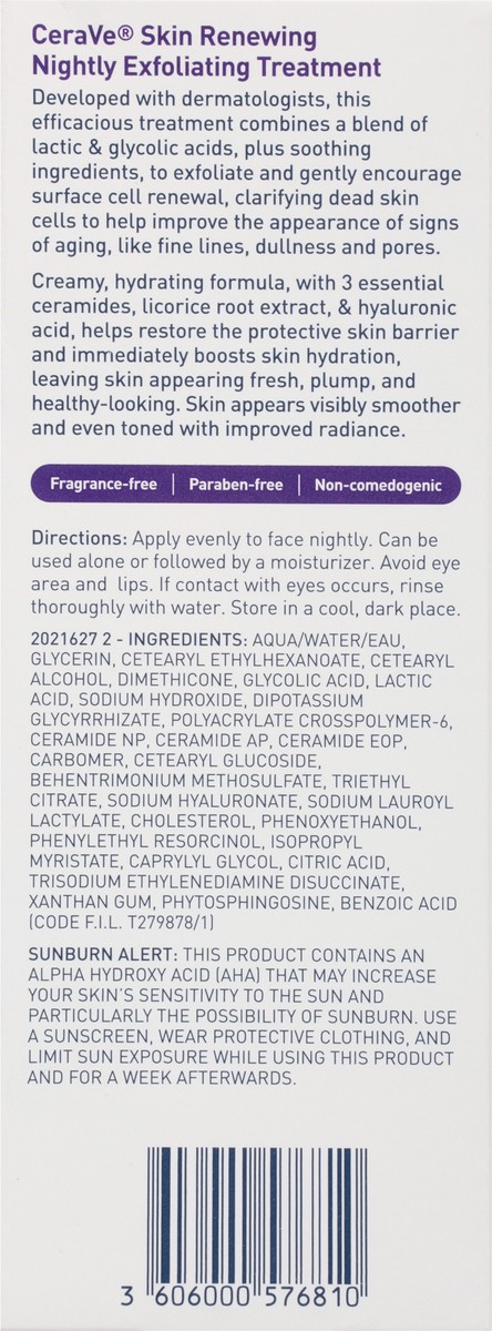 slide 5 of 12, CeraVe Nightly Skin Renewing Exfoliating Treatment 1.7 fl oz, 1.7 fl oz