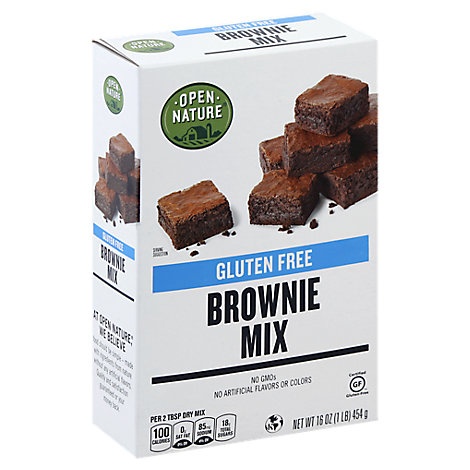 slide 1 of 1, Open Nature Brownie Mix Gluten Free, 16 oz