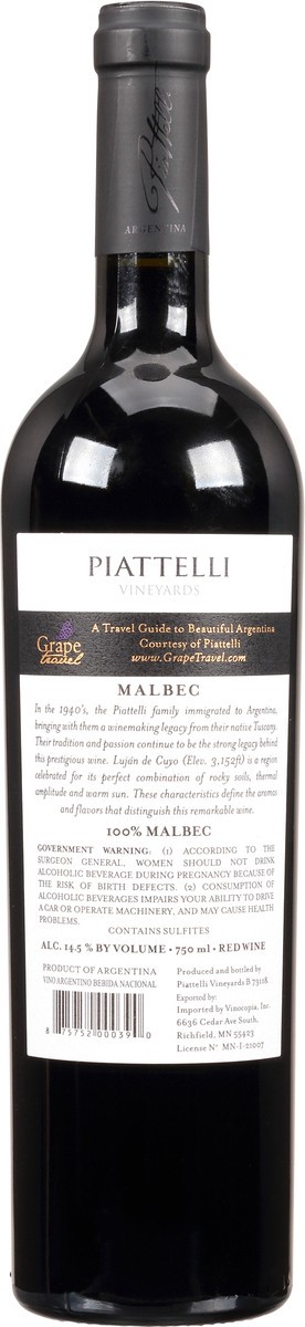 slide 9 of 10, Piattelli Vineyards Reserve Malbec 750 ml, 750 ml