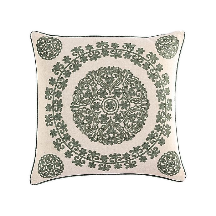 slide 1 of 3, Morgan Home Medallion Square Throw Pillow Cover - Sage, 1 ct