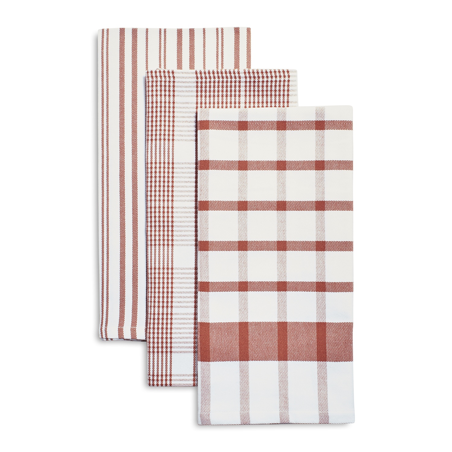 slide 1 of 1, Sur La Table Assorted Twill Kitchen Towels, Rust, 3 ct; 28 in x 20 in