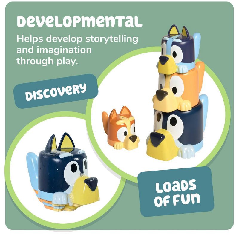 slide 5 of 9, Tomy Bluey Family Pourers - Nesting, Stacking Cups Bath Toy, 1 ct